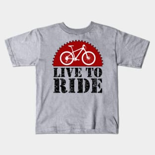 Live to ride Bycicle into a pinion sun art. Kids T-Shirt